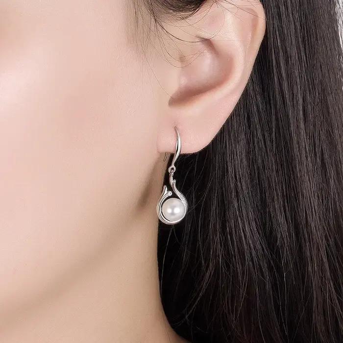 Ensemble de bijoux élégants avec pendentif en perles en argent Sterling 925 pour femmes
