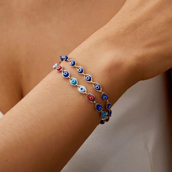 Bracelets porte-bonheur turc mauvais œil pour femmes et hommes