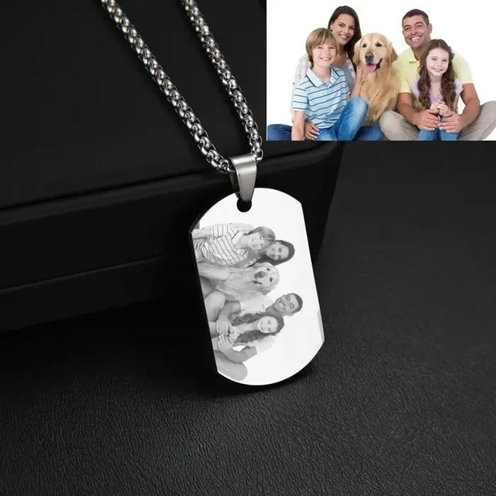 Collier Photo personnalisé avec Photo gravée au Laser