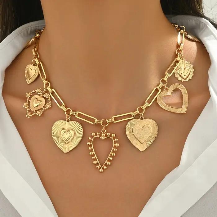 Collier avec pendentif cœur plaqué or pour femme