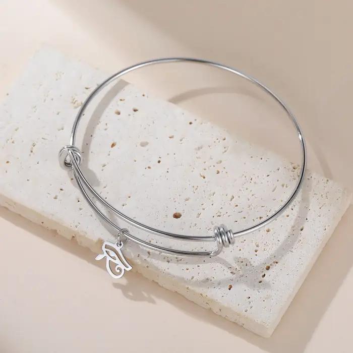 Bracelet Égyptien Oeil d'Horus Unisexe en Acier Inoxydable pour Occasions Spéciales et Journées quotidiennes
