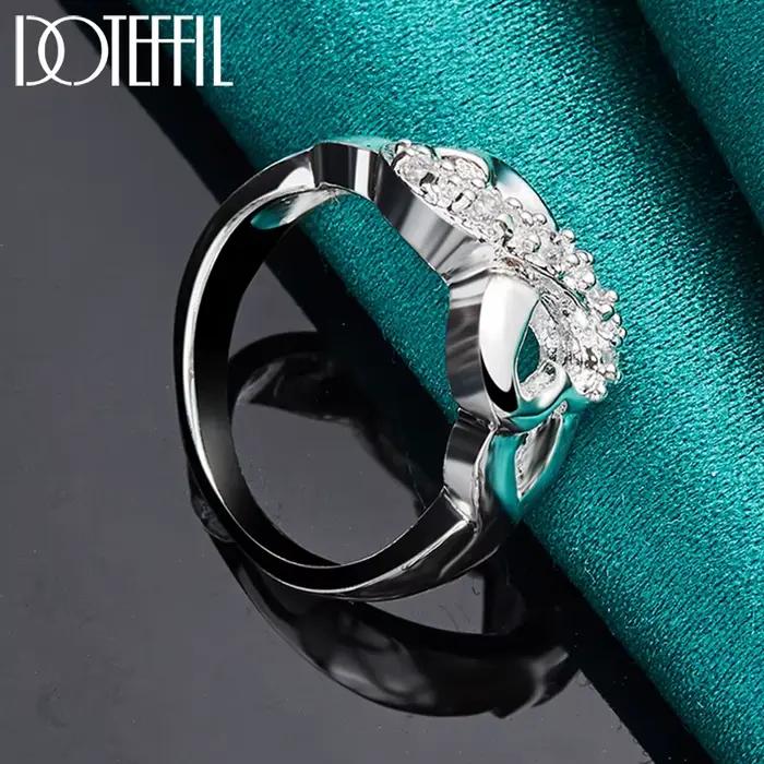 Bague double cœur en argent regardé 925 pour femme
