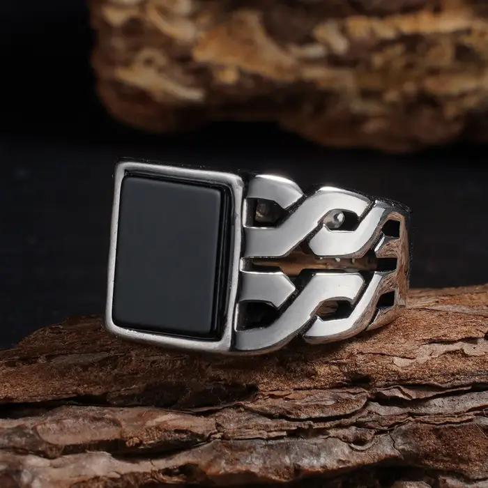 Bague Vintage en acier inoxydable 316L pour hommes