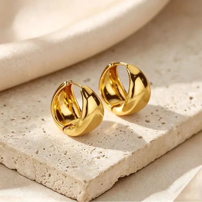 Boucles d'oreilles Huggie vintage françaises pour femmes