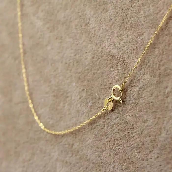 Chaîne de câble à maillons toriques en or 18 carats, collier de chaîne en acier AU750 pour femmes, p