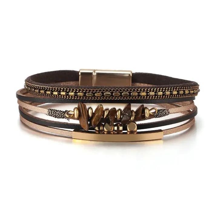 Bracelets en cristal de pop-corn en calcédoine naturelle, pendentif de fleur pour femmes, chaîne de perles, bijoux de fête d'anniversaire et de mariage