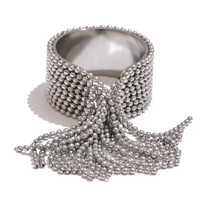 Yhpup déclaration chaîne en acier inoxydable gland bague réglable 18K PVD plaqué haute qualité charm