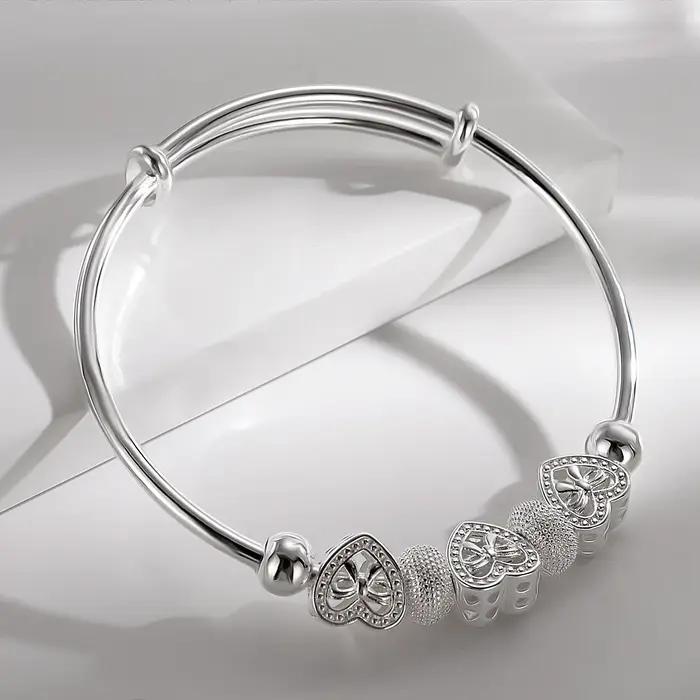 Grandes bracelets en argent Sterling 925 pour femmes
