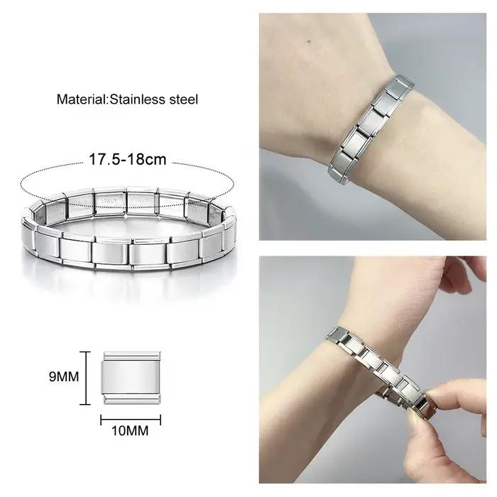 Bracelet italien en acier inoxydable pour femmes