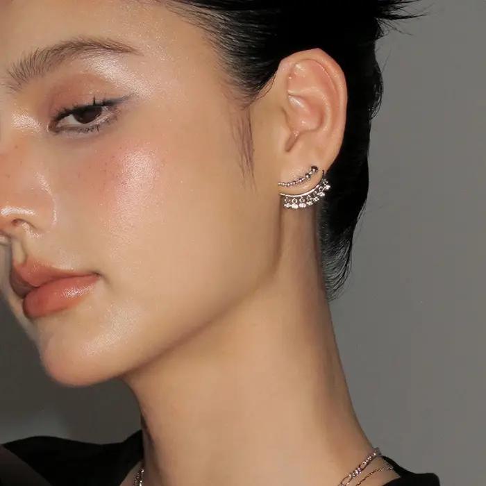 ANENJERY perles glands incrusté Zircon boucles d'oreilles pour les femmes mode personnalité bijoux cadeaux en gros fête