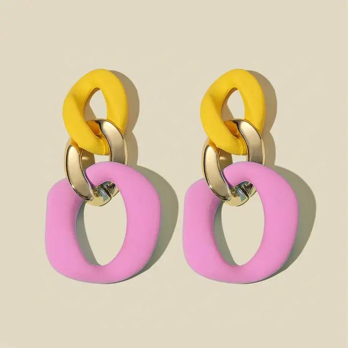 Boucles d'oreilles jaunes pour femmes, bijoux bohème, mode Boho, Style tendance, pendantes, grands b