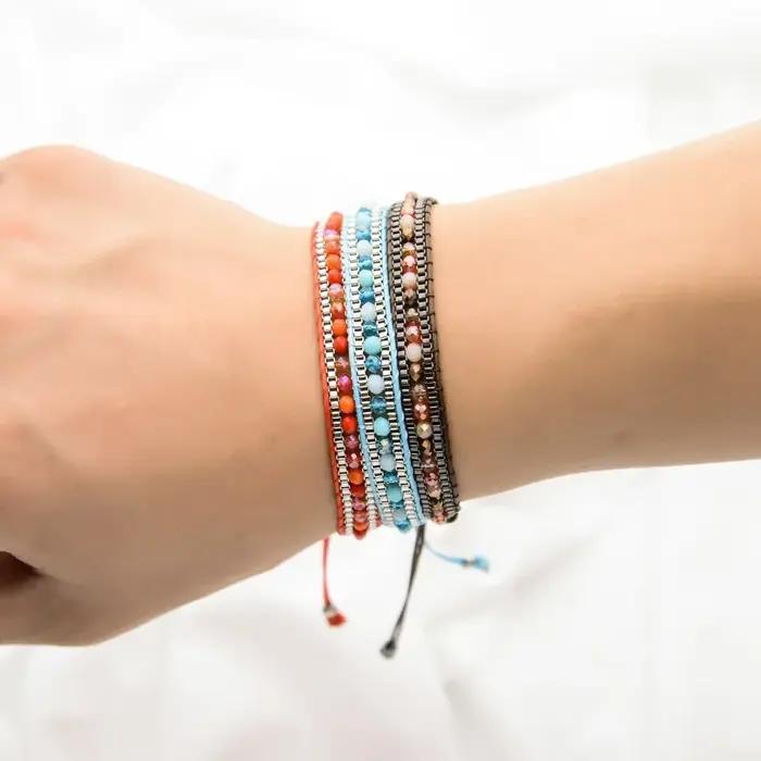 Bracelet rétro bohémien en perles de cristal