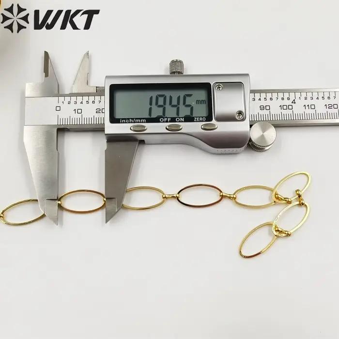 Grande chaîne à maillons ovales plaquée or véritable 18 carats, vente au mètre, chaîne de bijoux en laiton jaune de 24mm de long, en 10 mètres, WT-BC193