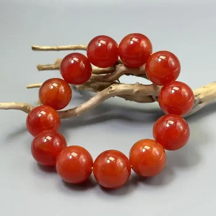 Bracelet de perles rouges rares pour hommes et femmes, modèles populaires