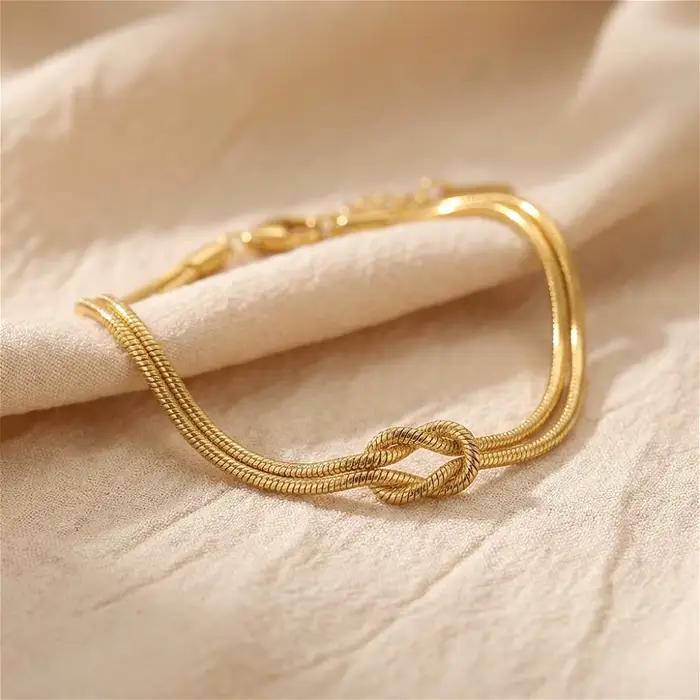 Infinity Love Knot Bracelets en acier inoxydable chaîne serpent élégant amitié Couples Bracelets pour femmes saint valentin bijoux cadeaux