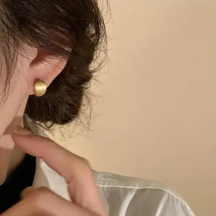 Boucles d'Oreilles Vintage Brossées pour Femme