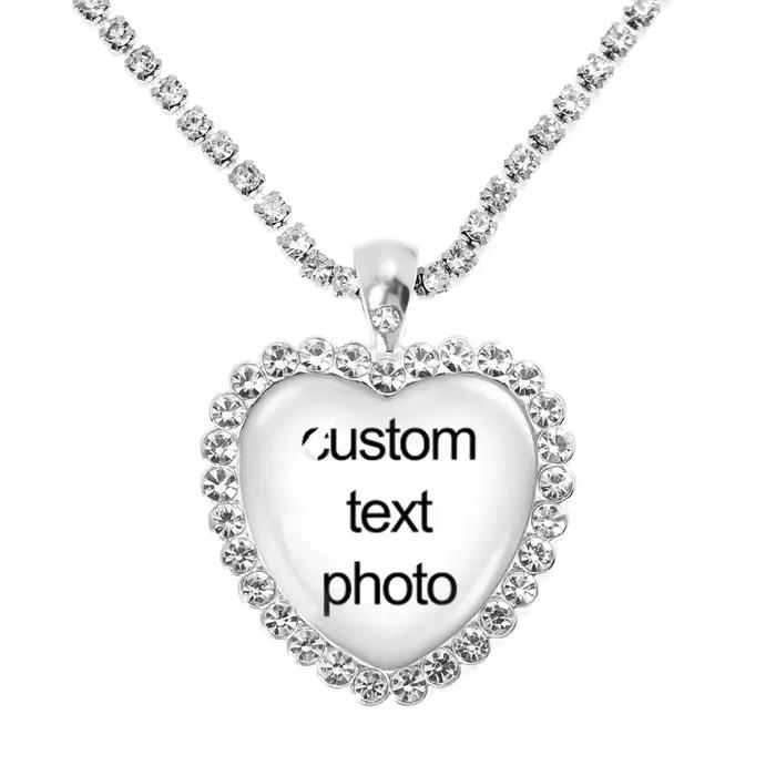 Colliers personnalisés avec pendentif personnalisé en forme de cœur de pêche, pendentifs en verre, c