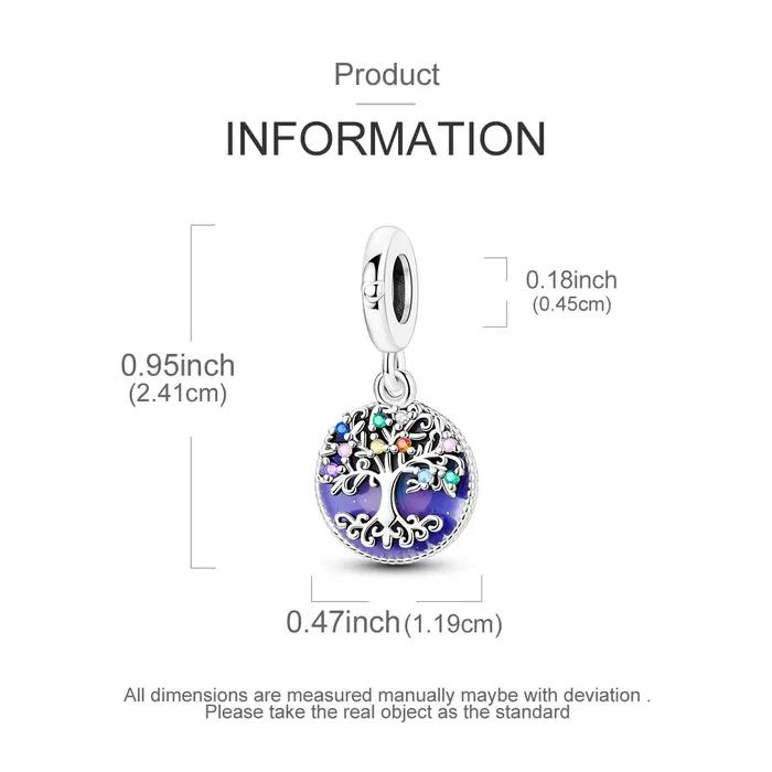 Breloques Famille Arbre de Vie en Argent Sterling 925