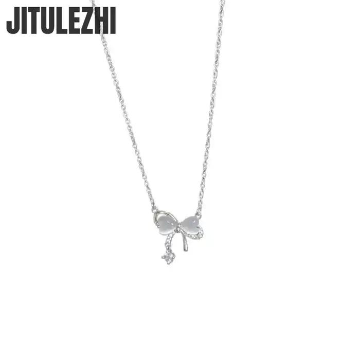Collier en argent Sterling 925 avec zirconium blanc et forme de coeur pour femmes occasions spéciales elegance bijou amour