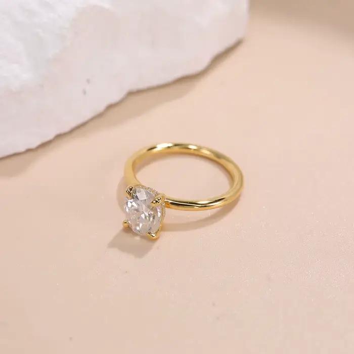 Bague personnalisée en argent sterling sertie de moissonite pour femmes, occasion spéciale, romantique, alliance de mariage, ajustement parfait