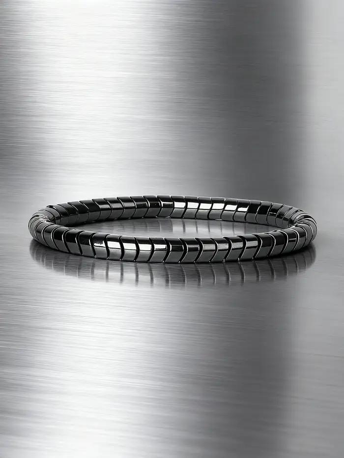 Bracelet en hématite, perles torsadées