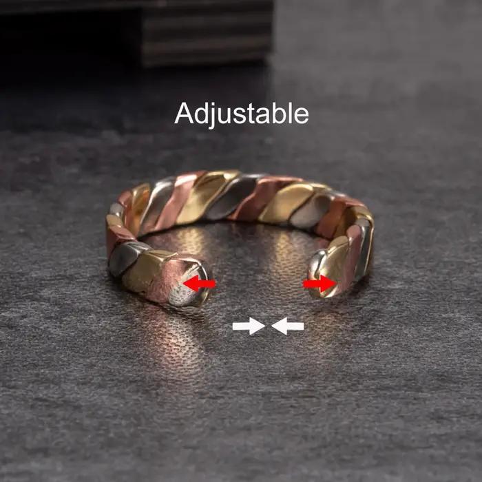 Vinterly torsadé réglable anneau femmes santé énergie thérapie magnétique Rose 5mm doigt ouvert manchette bandes de mariage aimants bijoux