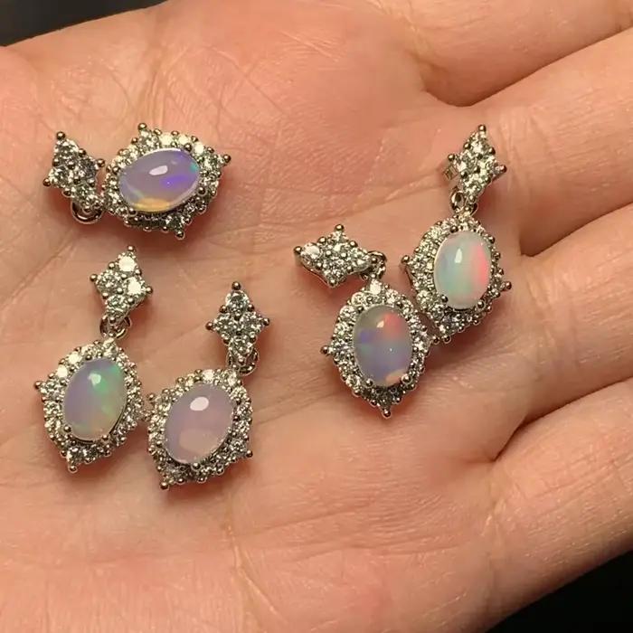 Collier pendentif ovale en opale naturelle, bijoux fins, pierres faites à la main, vente en gros, cadeau d'énergie de guérison, bijoux porte-bonheur