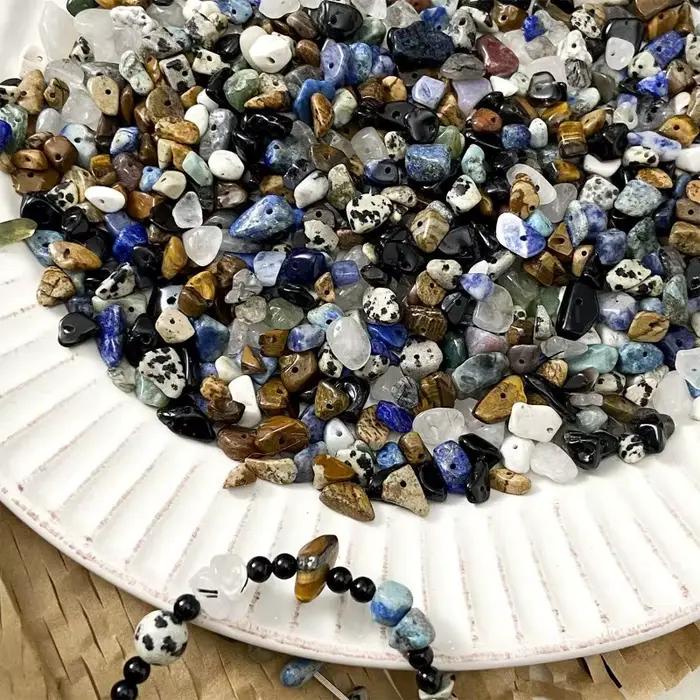 Perles en pierre naturelle de Dalmatien, perles en vrac, fabrication artisanale de bracelets, colliers, accessoires de bijouterie, fournitures d'artisanat