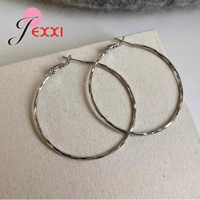 Boucles d'oreilles créoles en métal et argent Sterling S925