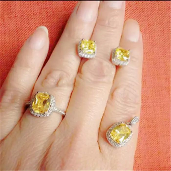 Ensembles de bijoux fins plaqués or blanc pour femmes