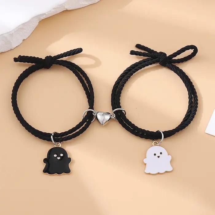 Bracelets de Couple magnétiques assortis en forme de cœur, 2 pièces, pour femmes et hommes, pendenti