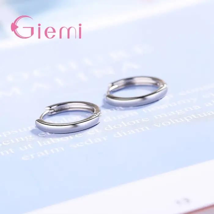 925 boucles d'oreilles en argent Sterling Style concis bijoux de mode pour femmes filles anniversaire cadeau de fiançailles deux couleurs