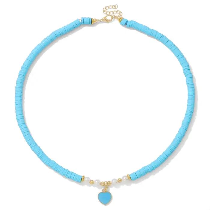 Collier Bohème d'été en perles Heishi pour femme
