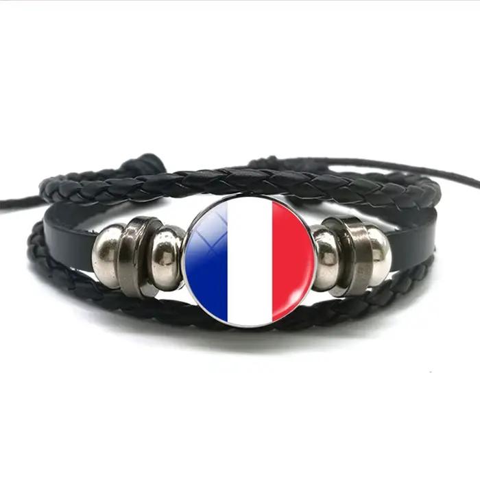 Bracelet en cuir tressé avec ULnoire pour homme, Europe, pays, Royaume-Uni, France, Italie, Espagne, Pologne, Pays-Bas, Russie, Irlande