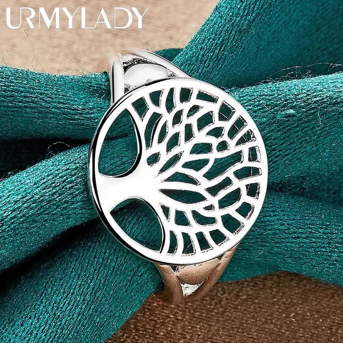 URMYLADY Argent Sterling 925 L'Arbre de Vie 7-10 # Bague pour femmes