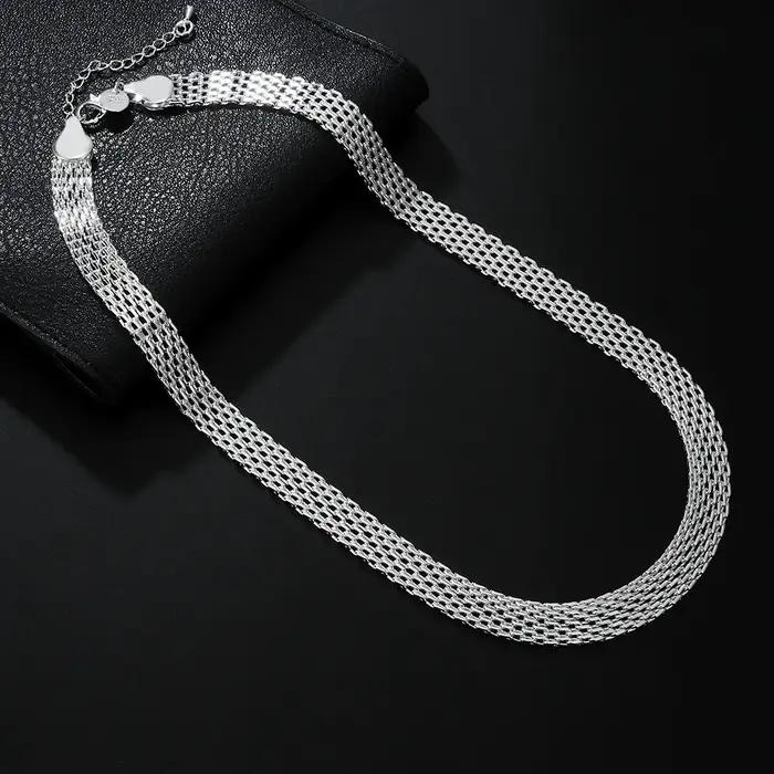 Colliers en argent sterling 925, chaîne maille de 10 mm de large, pour femmes, bijoux de créateur, c