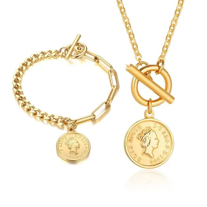 Bracelet à pièces de monnaie de la reine de la reine