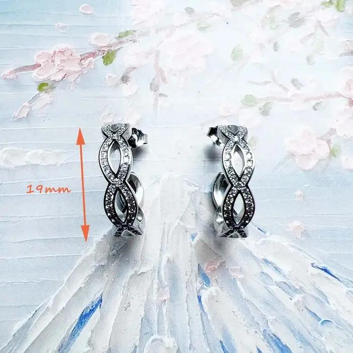Boucles d'oreilles en forme de cercle amour éternel bijoux fins argent sterling 925 pour femmes cadeau romantique occasions spéciales