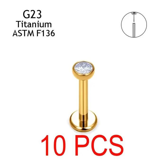 Clous d'oreille sans fil en titane G23 avec pierres en zircone cubique pour femmes occasions spéciales piercing cartilage helix nez lèvres