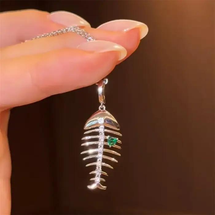 Collier tendance en diamants verts plaqués argent avec cristal et zirconium pour femmes occasions spéciales mariage soirée festive