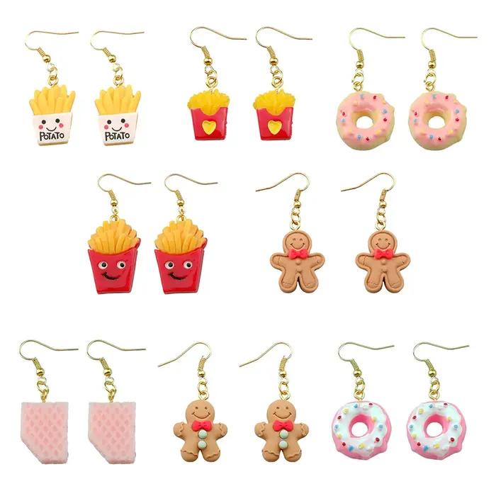 Boucles d'oreilles en forme de pain d'épice pour femmes et enfants