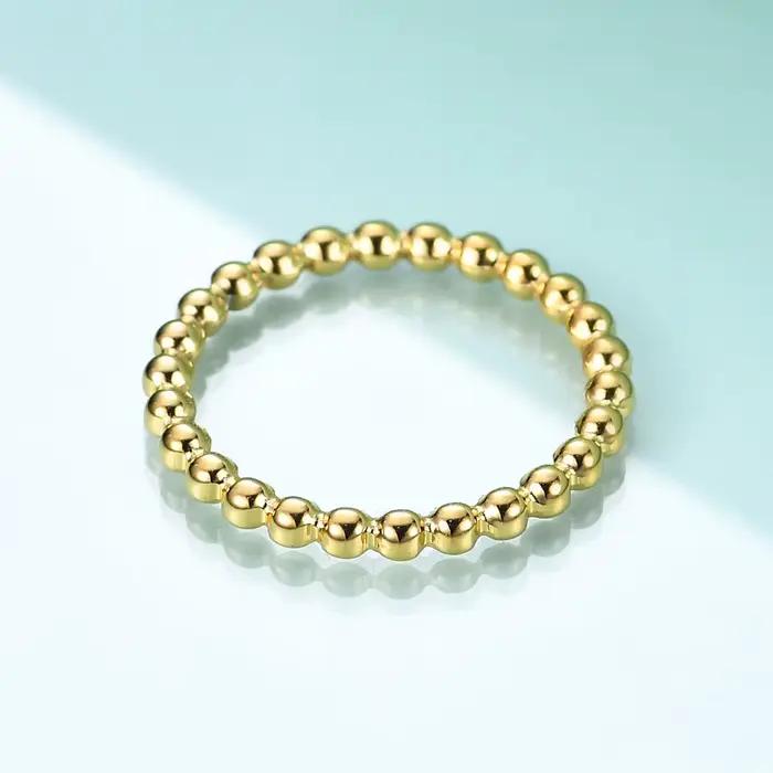 Bague ondulée en perles fines pour femmes, bijoux minimalistes en acier inoxydable, à la mode, perles simples, accessoires cadeaux de fête de mariage