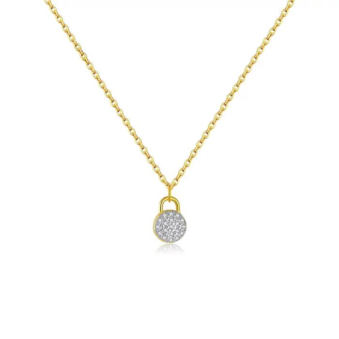 ANDYWEN – collier avec pendentif en argent 925 plaqué or 18 carats, bijoux scintillants en CZ, cadea