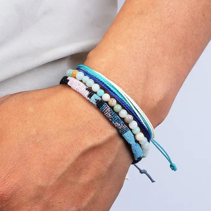 3 pièces Bracelet bohème Bracelet réglable surf Bracelet d'amitié fait à la main chaîne océan plage Bracelet bohème