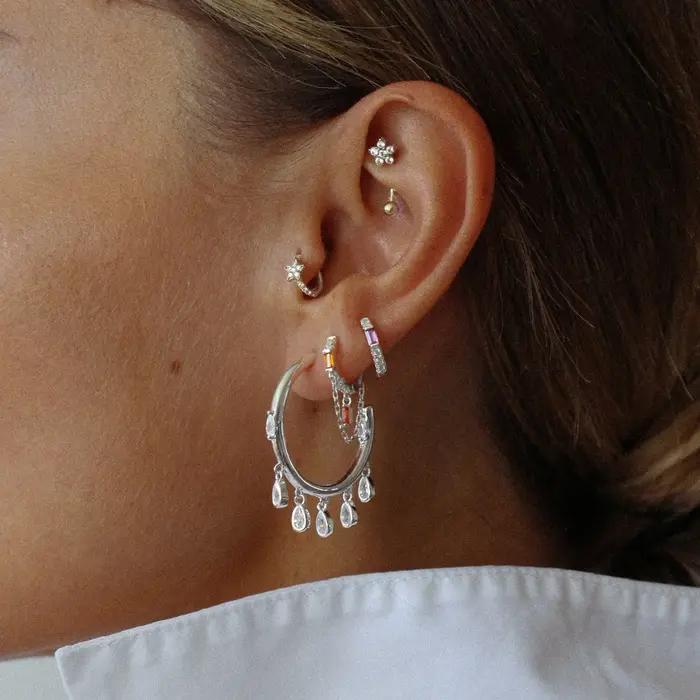 DPLAOPA 925 argent Sterling or 25MM goutte poire cerceaux cercle Piercing femmes luxe bijoux fins 2023