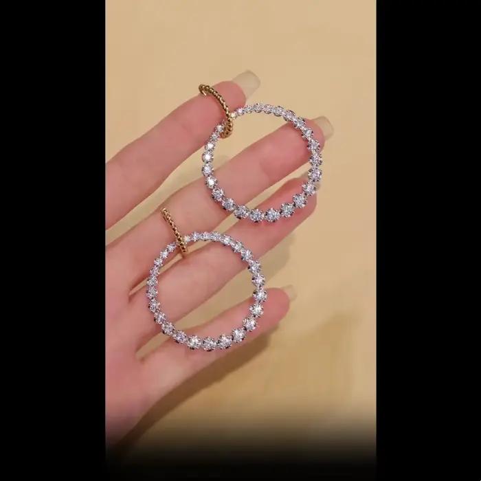 Bellux-Boucles d'Oreilles Synthétiques Plaquées Argent 925