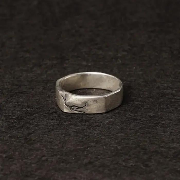 Bague craquelée vintage pour hommes