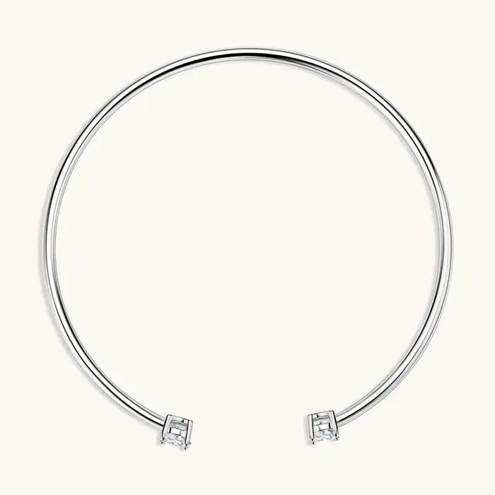 Bracelet manchette en diamant Moissanite pour femme