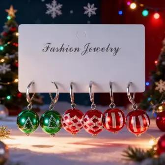 Boucles d'oreilles flocon de neige et arbre de Noël plaquées or argent rhodium pour femmes occasions spéciales mariage fête quotidienne
