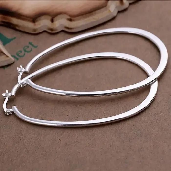 Boucles doreilles en argent 925 rondes pour femmes mode élégante design noble cadeaux mariage occasions spéciales